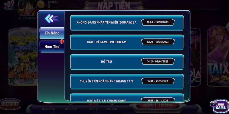 Hệ thống hỗ trợ người chơi trong quá trình rút thưởng